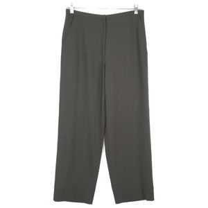EILEEN FISHER Taupe Gray Wool High Waisted Straight Leg Pants Trousers Small